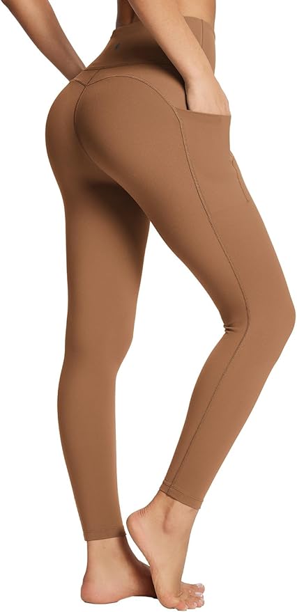 BALEAF Women's Leggings with Pockets Black Tummy Control Workout High Waisted Athletic 7/8 Ultra Soft Gym Yoga Ankle Pants