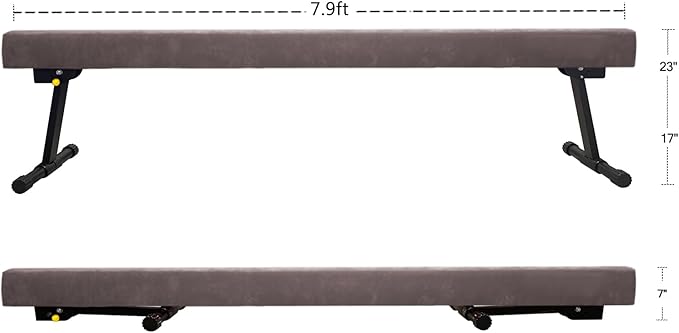 8FT Adjustable&Foldable Gymnastics Balance Beam,Home Gym Equipment,Easy Assembling and Storage,No Tool Require,for Kids Children Girls Training