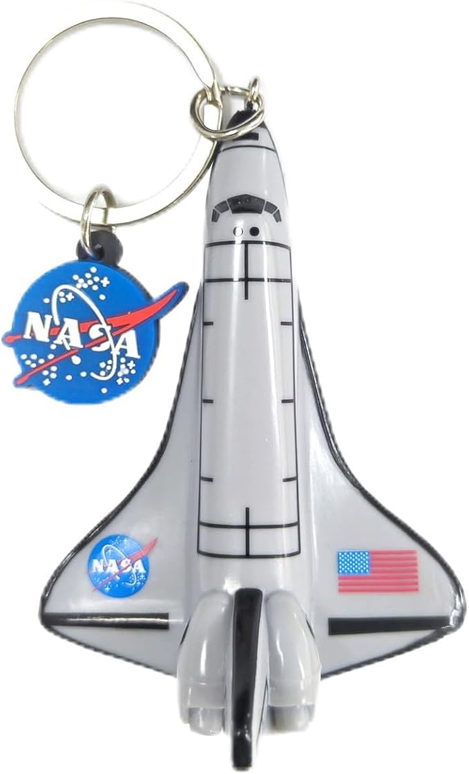 Cute Keychains for Backpacks, NASA Space Shuttle Keychain, Astronaut Airplane Key Chain, Colorful PVC Key Ring