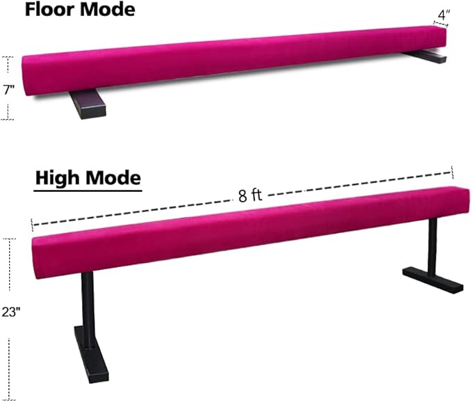 8FT Adjustable&Foldable Gymnastics Balance Beam,Home Gym Equipment,Easy Assembling and Storage,No Tool Require,for Kids Children Girls Training