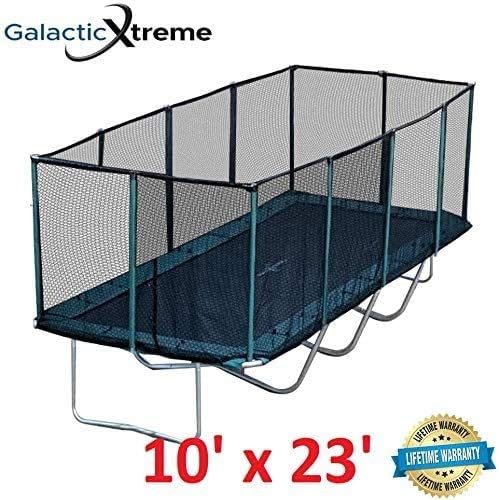 Happy Trampoline Pro Rectangle Trampoline - Heavy Duty 750lbs Jumping Capacity With Net Enclosure - Large Commercial Grade Rectangular Outdoor for Backyard Gymnastics