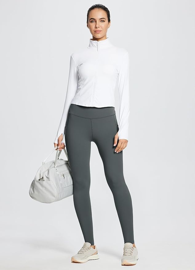 BALEAF Women's Leggings with Pockets Black Tummy Control Workout High Waisted Athletic 7/8 Ultra Soft Gym Yoga Ankle Pants