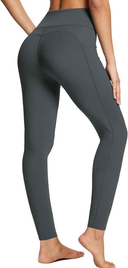 BALEAF Women's Leggings with Pockets Black Tummy Control Workout High Waisted Athletic 7/8 Ultra Soft Gym Yoga Ankle Pants