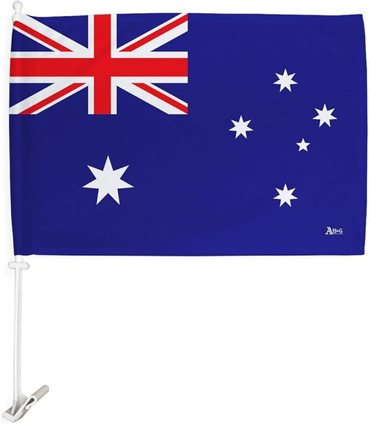 World Cup 2022 Australian Car Flag Bandera para Carros De Australia Auto Decorations Small Banner for Window Clip Pole Accessories FIFA Sports Fans Outdoor Flags Trophy Game Soccer Gifts Made in USA