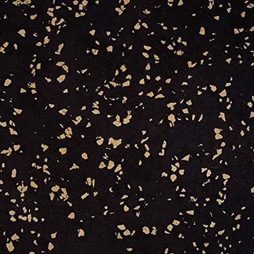 Playsafer Genaflex Lite Rubber 8mm Interlocking Tiles for Gym Flooring - Exercise Equipment, Exercise Areas - 20" X 20" (Tan/Black, 30 Tiles - 81 Sq. Ft.)