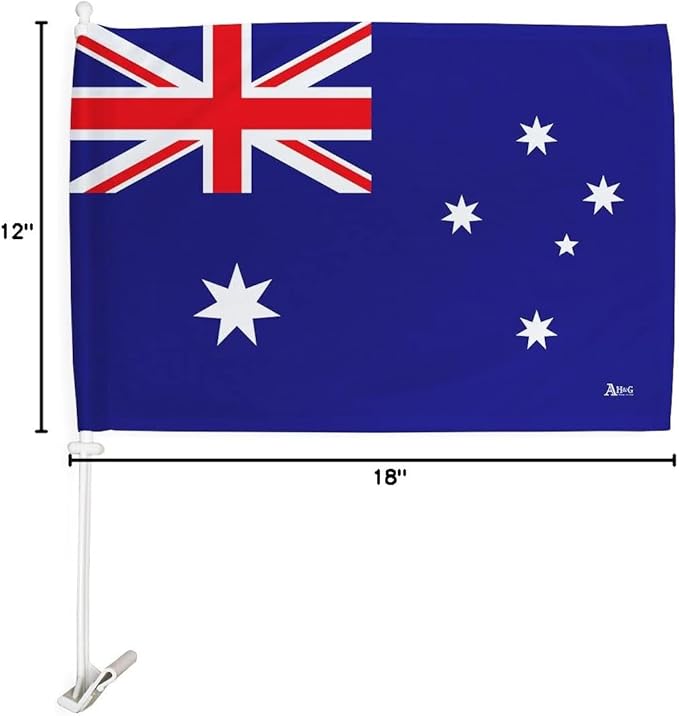 World Cup 2022 Australian Car Flag Bandera para Carros De Australia Auto Decorations Small Banner for Window Clip Pole Accessories FIFA Sports Fans Outdoor Flags Trophy Game Soccer Gifts Made in USA