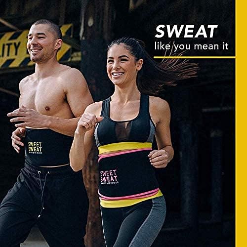 Sports Research Sweet Sweat Waist Trimmer (Core Series) - Premium Sweat Enhancing Fitness Band for Women & Men