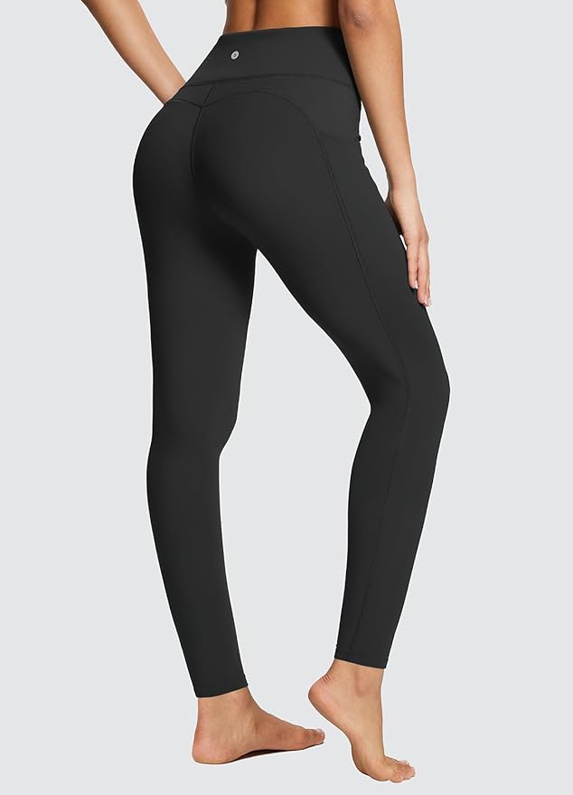 BALEAF Women's Leggings with Pockets Black Tummy Control Workout High Waisted Athletic 7/8 Ultra Soft Gym Yoga Ankle Pants