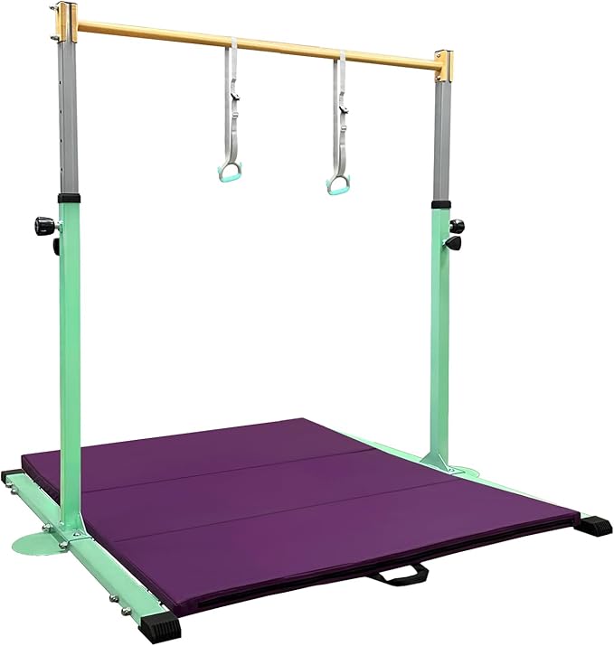 GLANT Gymnastic Kip Bar,Horizontal Bar for Kids Girls Junior,3' to 5' Adjustable Height,Home Gym Equipment,Ideal for Indoor and Home Training,1-4 Levels,300lbs Weight Capacity