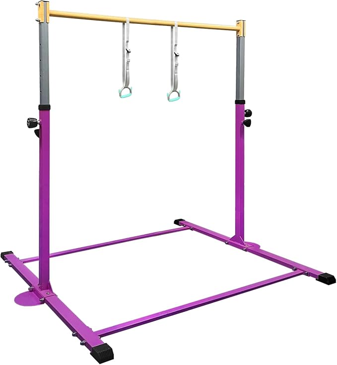 GLANT Gymnastic Kip Bar,Horizontal Bar for Kids Girls Junior,3' to 5' Adjustable Height,Home Gym Equipment,Ideal for Indoor and Home Training,1-4 Levels,300lbs Weight Capacity