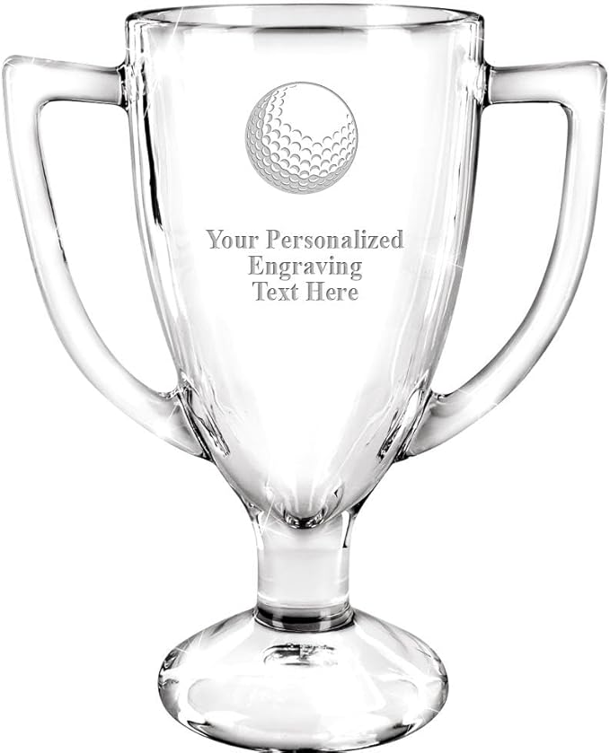 Crown Awards Glass Cup Award with Your Text, 7" Custom Engraved Personalized Glass Trophy