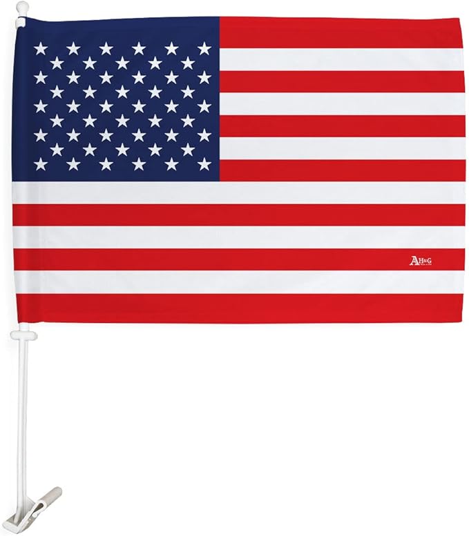 Copa America 2024 American Flag With Pole For Car Bandera Para Carros Hood Auto Independence Day Decorations Small Banner Window Decor Clip Pole Vehicle Accessories Motorcycle Truck Gifts Made In USA
