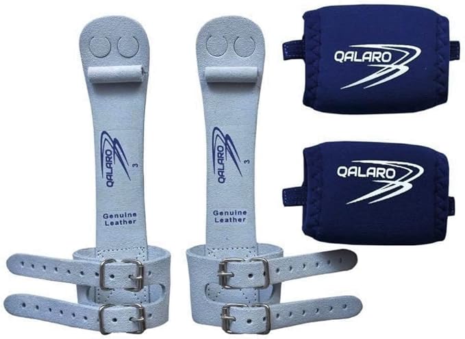 Double Buckle Leather Grips for Girls Gymnastics | Dowel Grips, 4" Wristbands, Grip Bag | Gymnastics Grips for Girls | Youth Bar Grips | Gymnastics Gloves