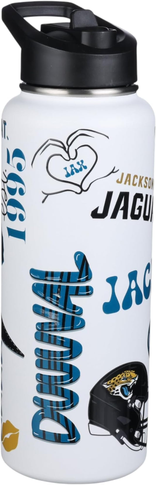 The Memory Company Officially Licensed NFL 34oz Water Bottle - Premium Stainless Steel Double-Wall Insulated, Leakproof Design