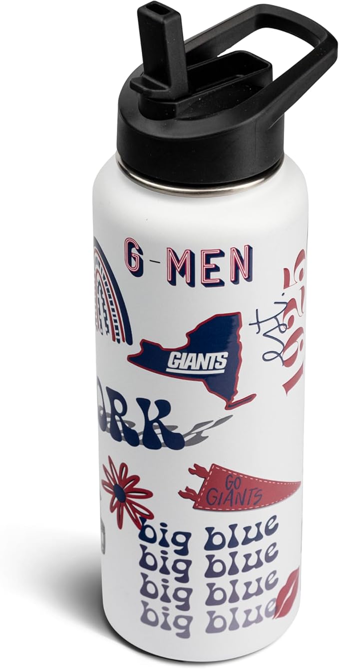 The Memory Company Officially Licensed NFL 34oz Water Bottle - Premium Stainless Steel Double-Wall Insulated, Leakproof Design