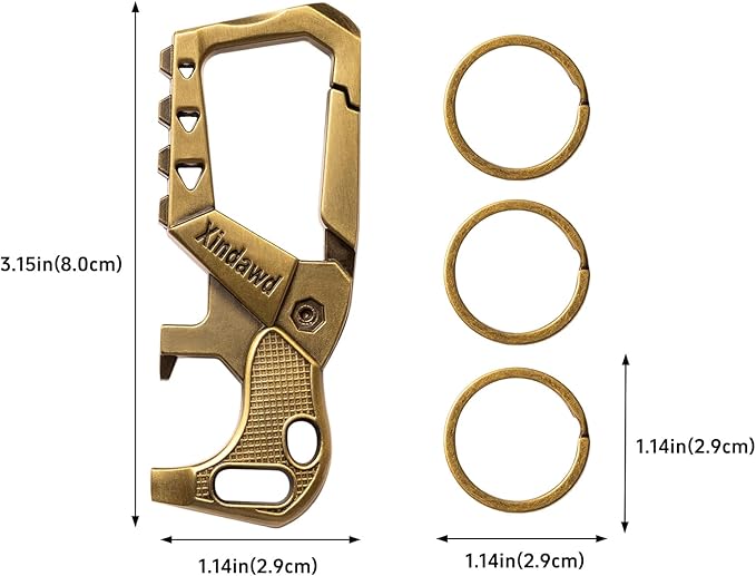 Heavy duty metal keychains, Carabiner Clip Keychain with Bottle Opener, 3 Key Rings for Car Keys, Family Present for Men and Women(Black+Bronze)