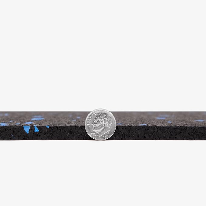 IncStores 8mm Thick Strong Rubber Flooring Roll | Flexible Recycled Rubber Roll Flooring for a Stronger and Safer Basement, Home Gym, Shed, or Trailer | Blue, 3 Mats