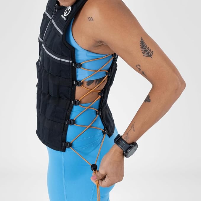 Hyperwear Hyper Vest ELITE Fully Adjustable Weight Vest - Stretch CORDURA® Fabric Zipper Thin Steel Weights - Weighted Vests for Running, Strength, Endurance, Walking - Sizes S, M, L, XL