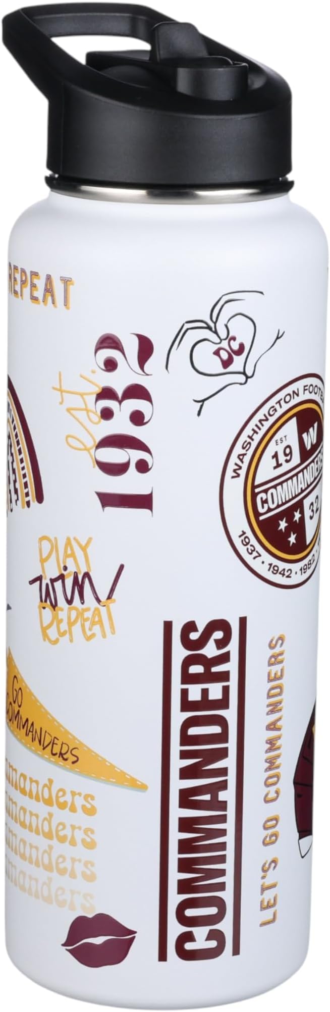 The Memory Company Officially Licensed NFL 34oz Water Bottle - Premium Stainless Steel Double-Wall Insulated, Leakproof Design