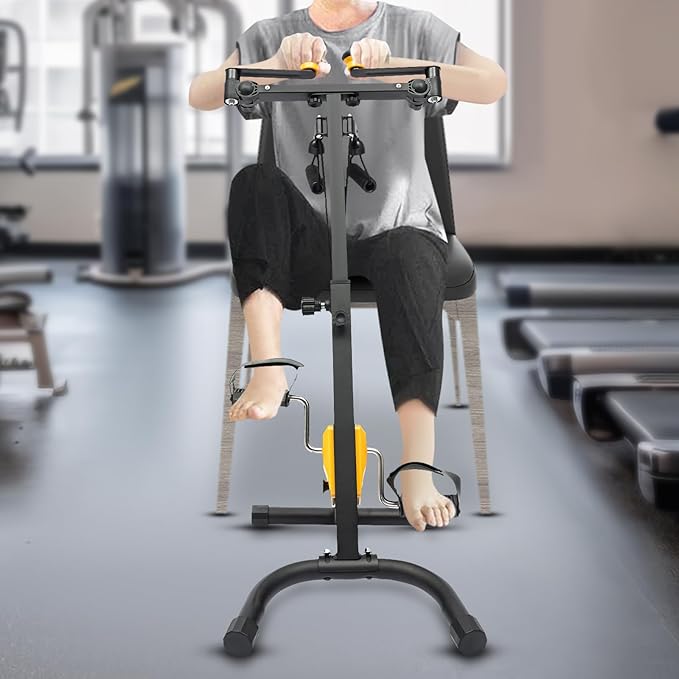 Pedal Exerciser Bike Foldable Pedal Exerciser Bike Hand Arm Leg and Knee Exercise Peddler for Seniors Adjustable Height Pedal Exercise Bike for Total Body Home Exercise Equipment