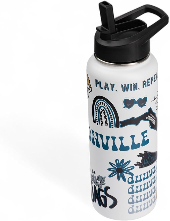 The Memory Company Officially Licensed NFL 34oz Water Bottle - Premium Stainless Steel Double-Wall Insulated, Leakproof Design