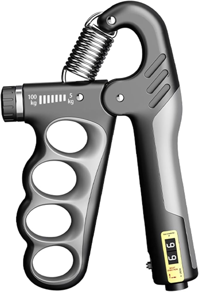 Grip Strength Trainer with Automatic Counter, Hand Grip Strengthener with Adjustable Resistance 11-220Lbs(5-100KG), Ergonomic Design Forearm Strengthener for Musicians Athletes and Injury Recovery