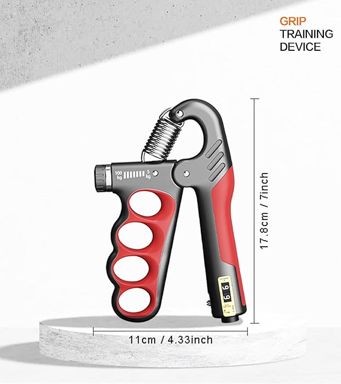 Grip Strength Trainer with Automatic Counter, Hand Grip Strengthener with Adjustable Resistance 11-220Lbs(5-100KG), Ergonomic Design Forearm Strengthener for Musicians Athletes and Injury Recovery