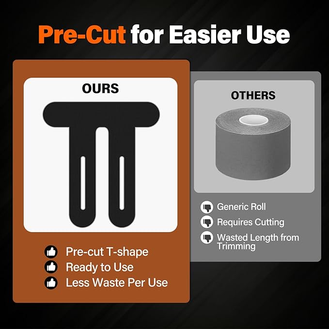 14 Pcs Precut Kinesiology Tape for Knees - Knee Support & Stability, Reduces Pressure Feel, Waterproof, Elastic Strong Adhesive Athletic Tape, Latex-Free, Breathable, for Running, HIIT, Squats