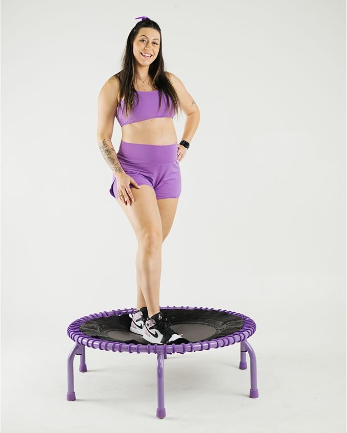 JumpSport 350 PRO Fitness Trampoline, Cardio Workout, No-Tip Arched Legs Home Gym Equipment, Adjustable Bungees & 60 Day Trial Video