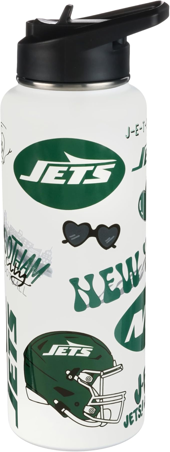 The Memory Company Officially Licensed NFL 34oz Water Bottle - Premium Stainless Steel Double-Wall Insulated, Leakproof Design