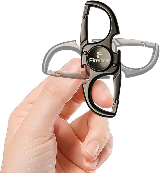 keychain Stress Relief Tool for Adults & Teens with Bottle Opener | Alloy Metal Focus Toy & Portable Key Ring | 3X Life Tungsten Spring & Professional Bearing Black 3-in-1