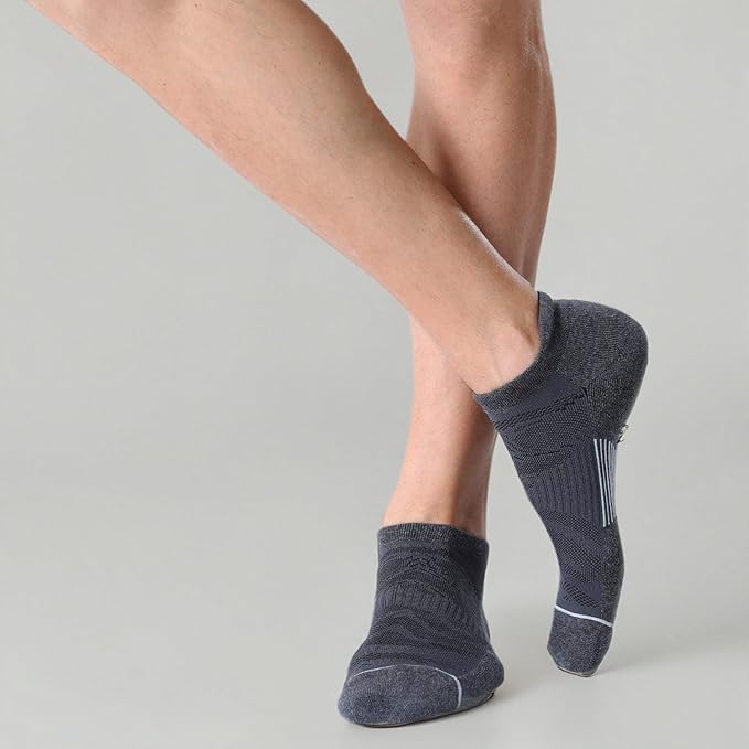 FITRELL 6 Pack Men's Ankle Running Socks Low Cut Cushioned Athletic Sports Socks 7-9/9-12/12-15