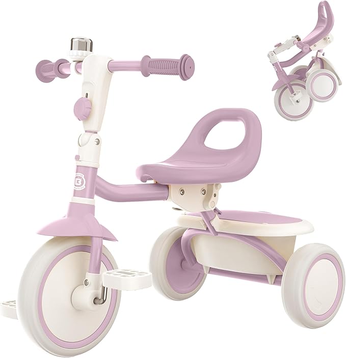besrey Kids Tricycles Age 18 Month to 5 Years, Toddler Tricycle Kids Trikes Tricycle, Gift Toddler Tricycles for 2-5 Year Olds, Gift & Toys for Boy & Girl, Trikes for Toddlers, Light Purple