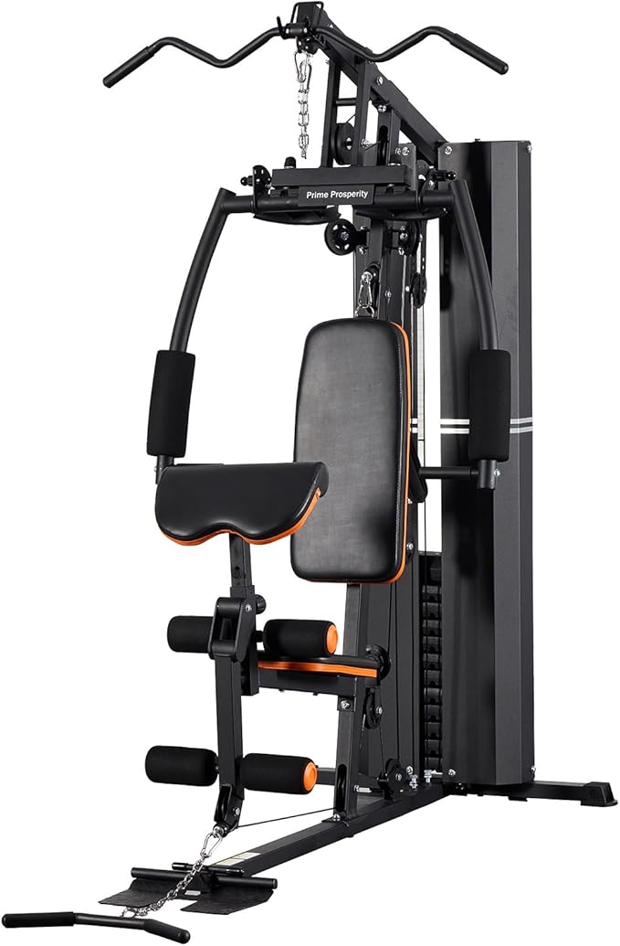 Multifunctional Home Gym Workout Equipment, Full Body Strength Training Machine with Pulley System & Rowing Function — All-in-One Exercise Equipment for Home Fitness