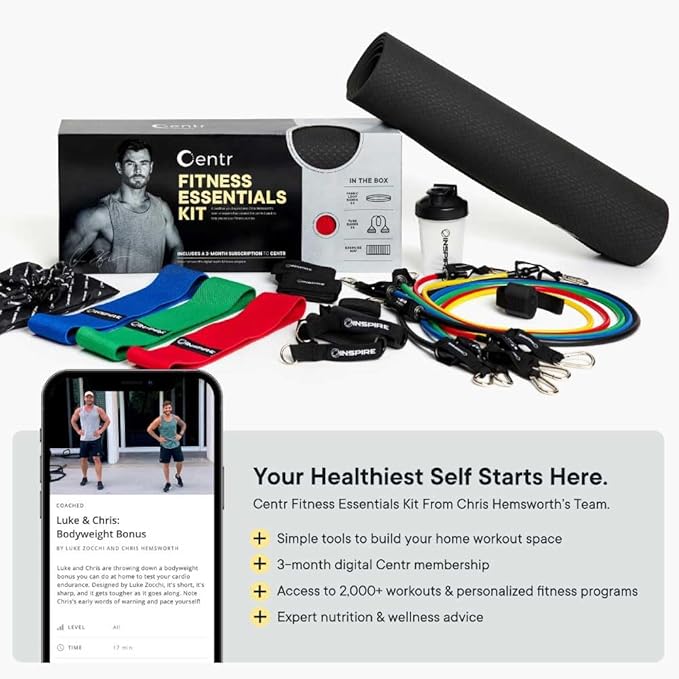 Centr Home Gym Functional Trainer - Multifunctional Cable Machine Home Gym System - Workout Weight Machine for Strength Training - Full Body Compact Exercise & Fitness Equipment Set