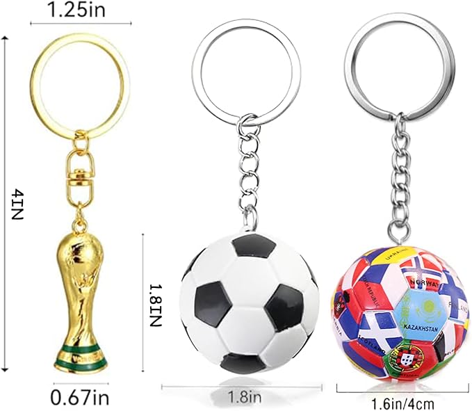 Soccer Keychain 2026 World Cup Design Soccer Ball Keychain with National Flags