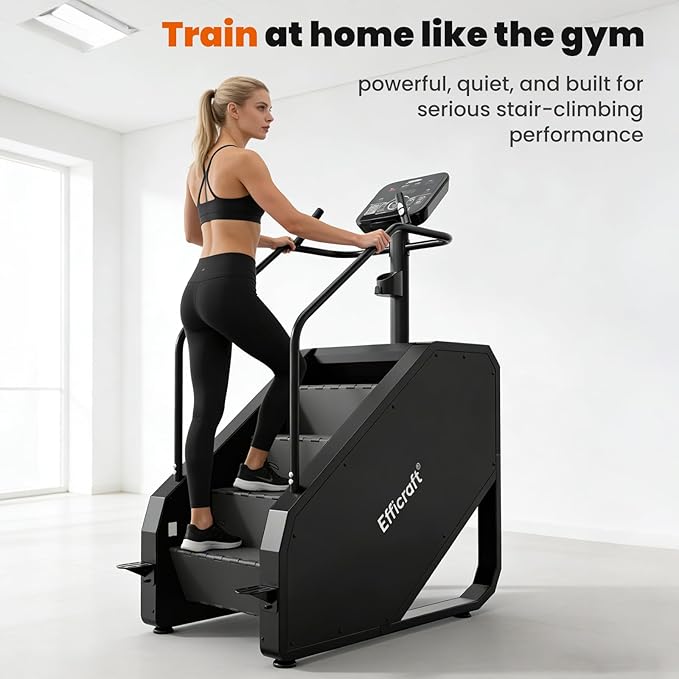 Stair Stepper Machine with LED Screen, Commercial Grade Stair Climber, Continuous Climbing Exercise Machine for Cardio, 15 Speed Levels Stair Master, 15-164 Steps/Min