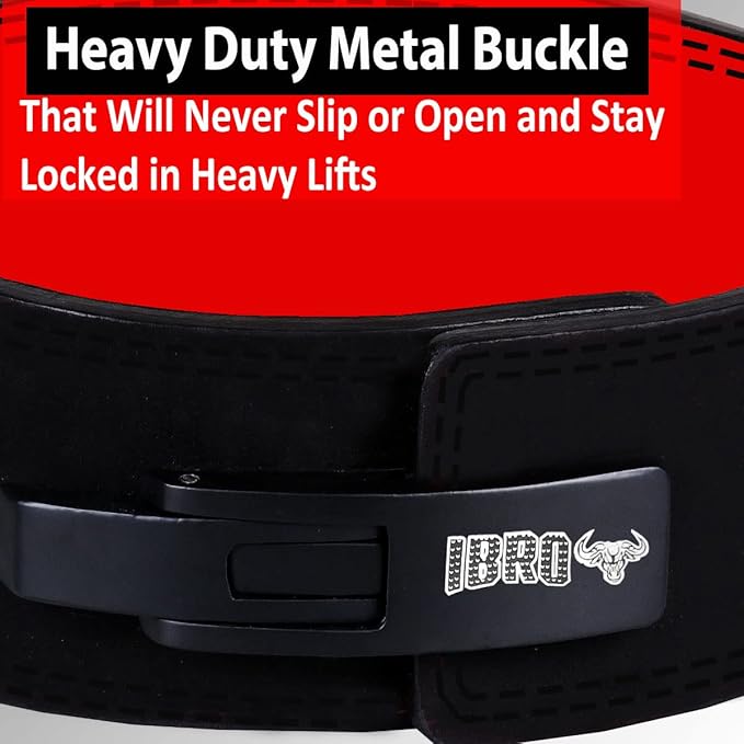 IBRO Powerlifting Lever Gym Belt – Power 8MM, 10MM or 13MM Extreme Heavy Duty Genuine Leather Belts - Squats Deadlifts Bodybuilding Weight Lifting IPF Power Lifting Strongman for Men