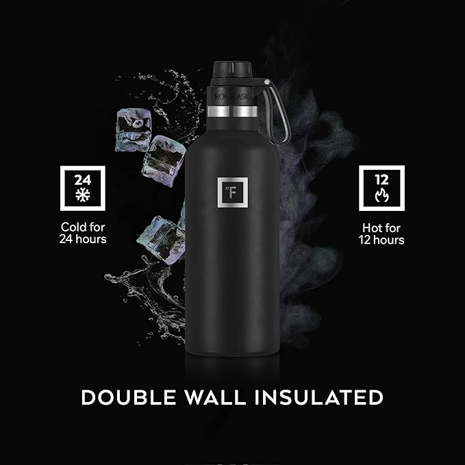IRON °FLASK Camping & Hiking Hydration Flask with Spout, BPA-Free Insulated Stainless Steel Sports Water Bottle - 32 oz Rose