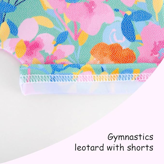 Leotards for Girls Gymnastics Toddler Dance Biketards Mermaid Unicorn Athletic Dance Wear Shiny Rainbow Blue Hotpink