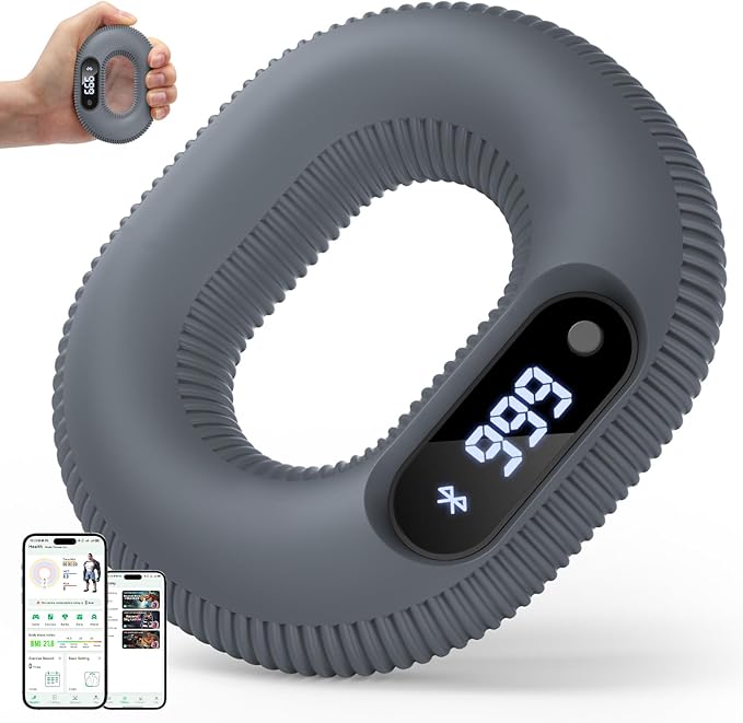 Smart Silicone Grip Strength Trainer, Forearm Strengthener with Data Monitoring, Supports Game Interactions and App Control, Hand Exercisers for Strength,Stress Relief and Rehabilitation