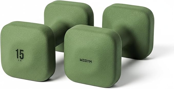 WeGym SafeGrip Square Dumbbells with Anti Slip Handles, Aesthetic Free Weights for Home Workouts, Stable Design Prevents Rolling during Floor Exercises