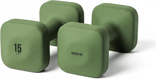 WeGym SafeGrip Square Dumbbells with Anti Slip Handles, Aesthetic Free Weights for Home Workouts, Stable Design Prevents Rolling during Floor Exercises