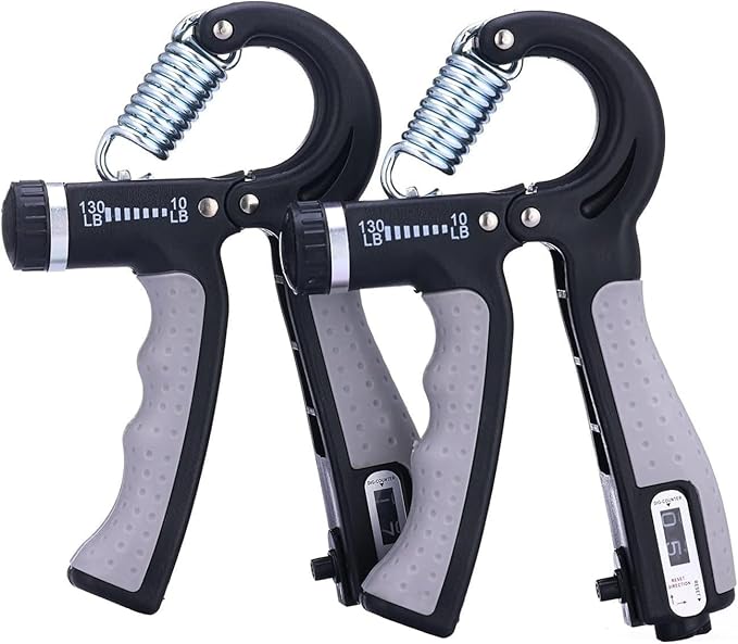 Hand Strengthener Grip 2 Pack, Hand Exercisers for Strength with Adjustable Resistance 10-130 Lbs,Hand Grip,Grip Strength Trainer for Muscle Building and Injury Recover