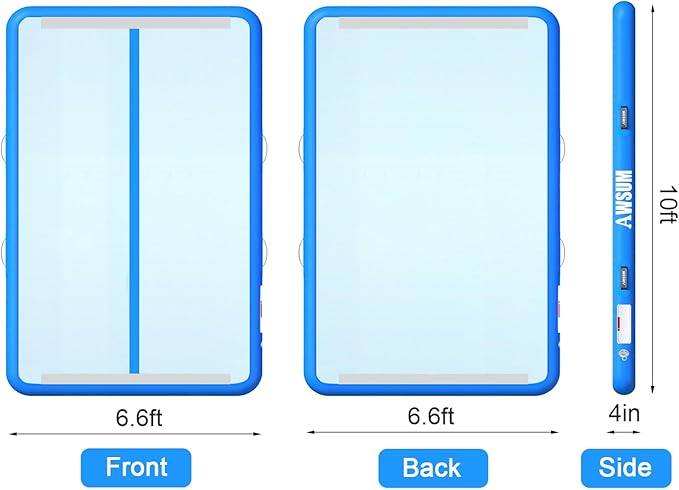 AWSUM Inflatable Air Gymnastics Mat 10ft/13ft/16ft/20ft/23ft Training mat 4/8 inches Thick tumbling mat with Electric Pump for Home/Gym/Outdoor
