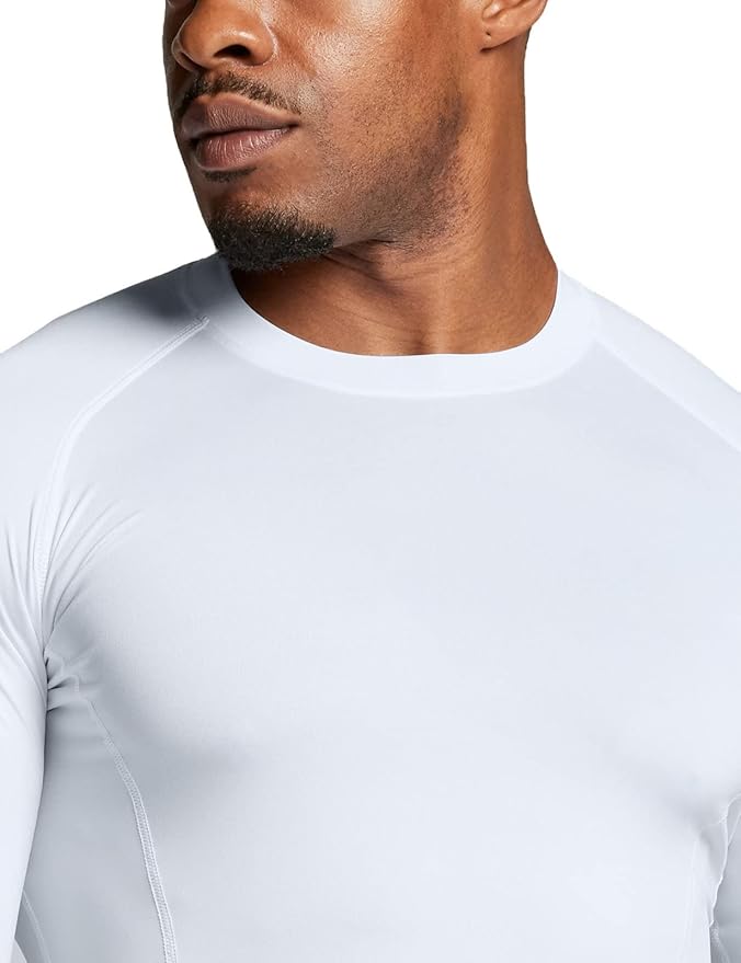 ATHLIO Men's UPF 50+ Long Sleeve Compression Shirts, Water Sports Rash Guard Base Layer, Athletic Workout Shirt
