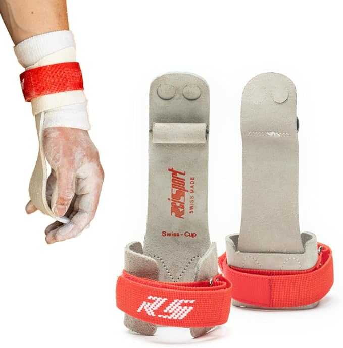 Reisport Men's Ring Gymnastics Grips - Durable Leather Hand Grips for Gymnastics Rings Men & Boys - Gymnastics Equipment & Accessories for Advanced Gymnasts