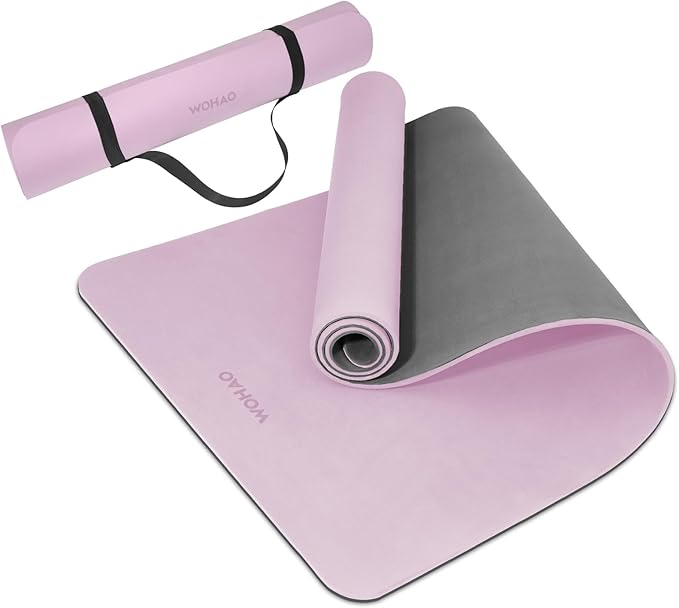 Extra Thick 8mm Yoga Mat, 72"x28" Non Slip Exercise Mat, Reversible 2-Sided Dual Color Premium POE Material, with Carrying Strap for Yoga, Pilates, Home Gym