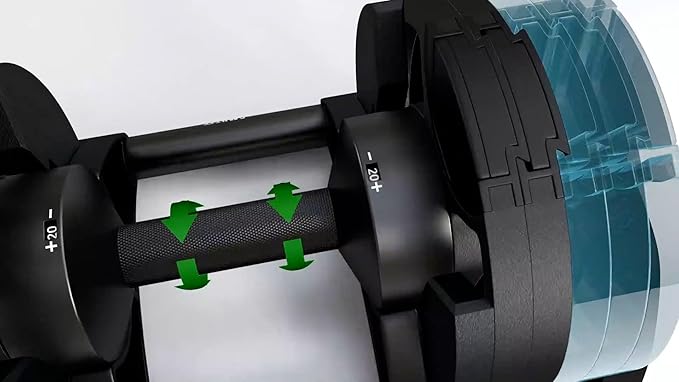 SMRTFT NUOBELL Adjustable Dumbbells 5–80 lb Set | Original NUOBELL | 22 Weights in 1 for Home Gym Strength Training | Steel-Knurled Handle | Space-Saving Dumbbell Set of 2 | 2-Year Warranty
