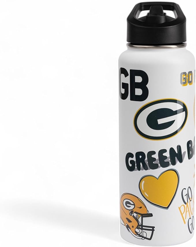 The Memory Company Officially Licensed NFL 34oz Water Bottle - Premium Stainless Steel Double-Wall Insulated, Leakproof Design